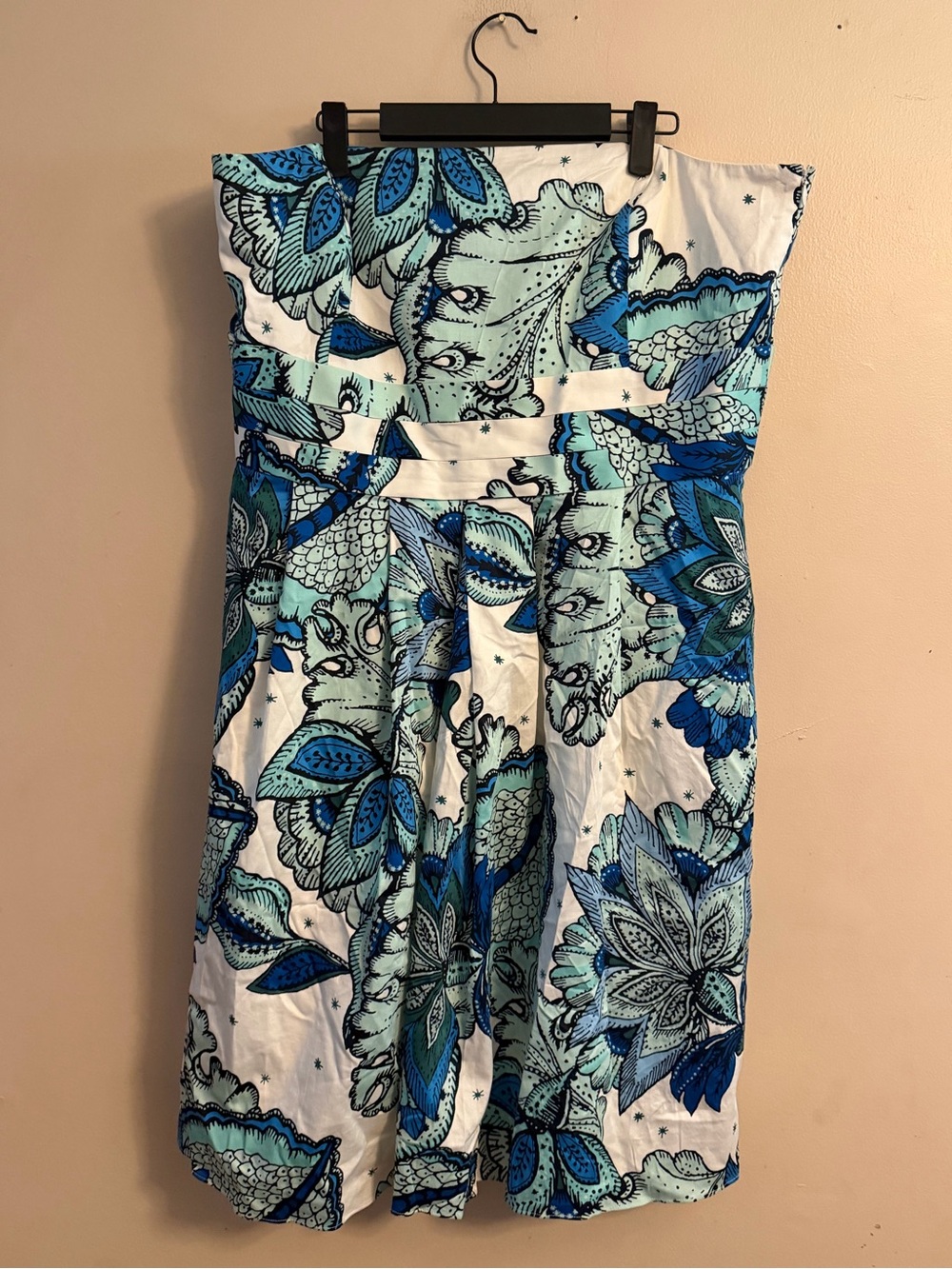 Women’s Strapless Floral One-Piece in Blue Multi
